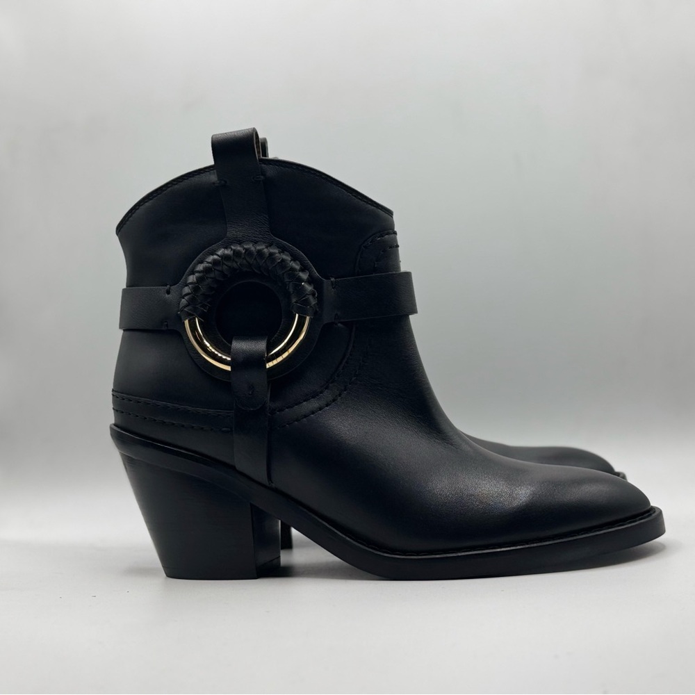 🖤See By Chloe Woman’s Cowboy Black Leather Boots 🖤